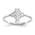14k White Gold Polished Celtic Knot Cross Ring