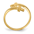 14k Polished Double Cross Bypass Ring