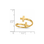 14k Polished Double Cross Bypass Ring
