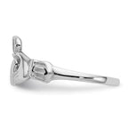14k White Gold Polished Claddagh Ring