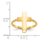 14k Polished and Textured Cross Ring