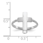 14k White Gold Polished and Textured Cross Ring