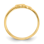 14k Polished Adjoining Hearts Ring
