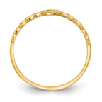 14k Polished Hearts Ring