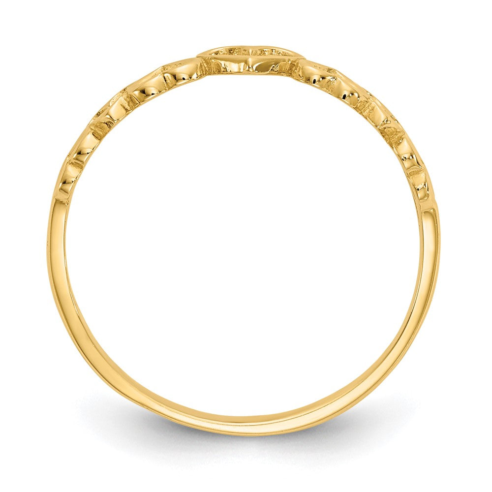 14k Polished Hearts Ring