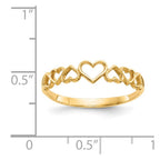 14k Polished Hearts Ring