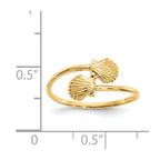 14k Polished Shells Bypass Ring