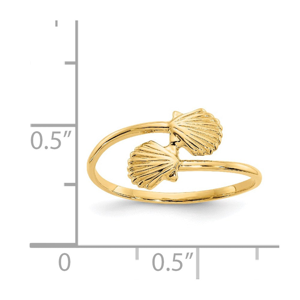 14k Polished Shells Bypass Ring
