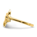 14K Polished Double Whale Tails Bypass Ring