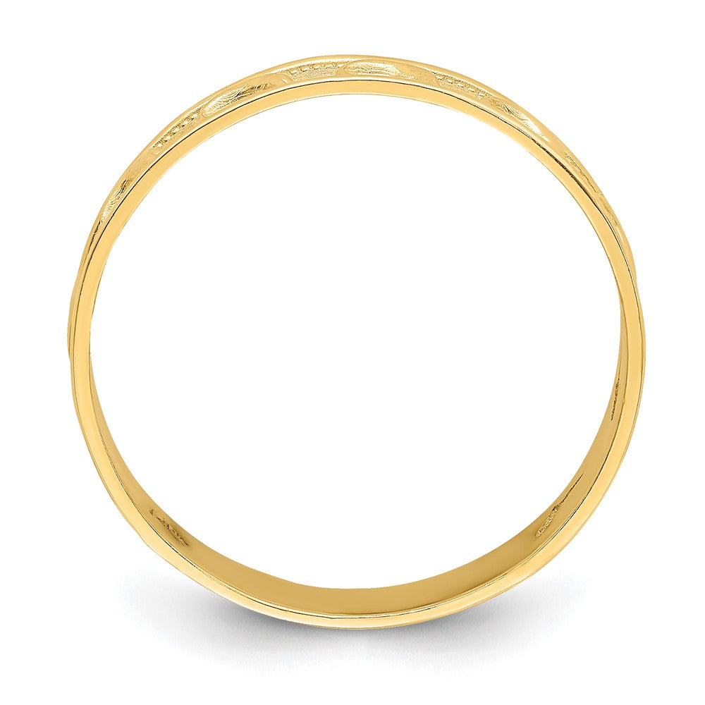 14K Polished and Textured Dolphin Engraved Thumb Ring