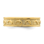 14K Polished and Textured Dolphin Engraved Thumb Ring