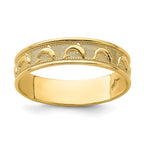 14K Polished and Textured Dolphin Engraved Thumb Ring