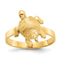 14K Polished and Textured Sea Turtle Ring
