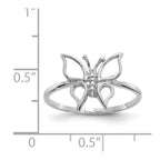 14k White Gold Polished Butterfly Ring