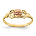 14K Two-Tone Polished Flower Ring