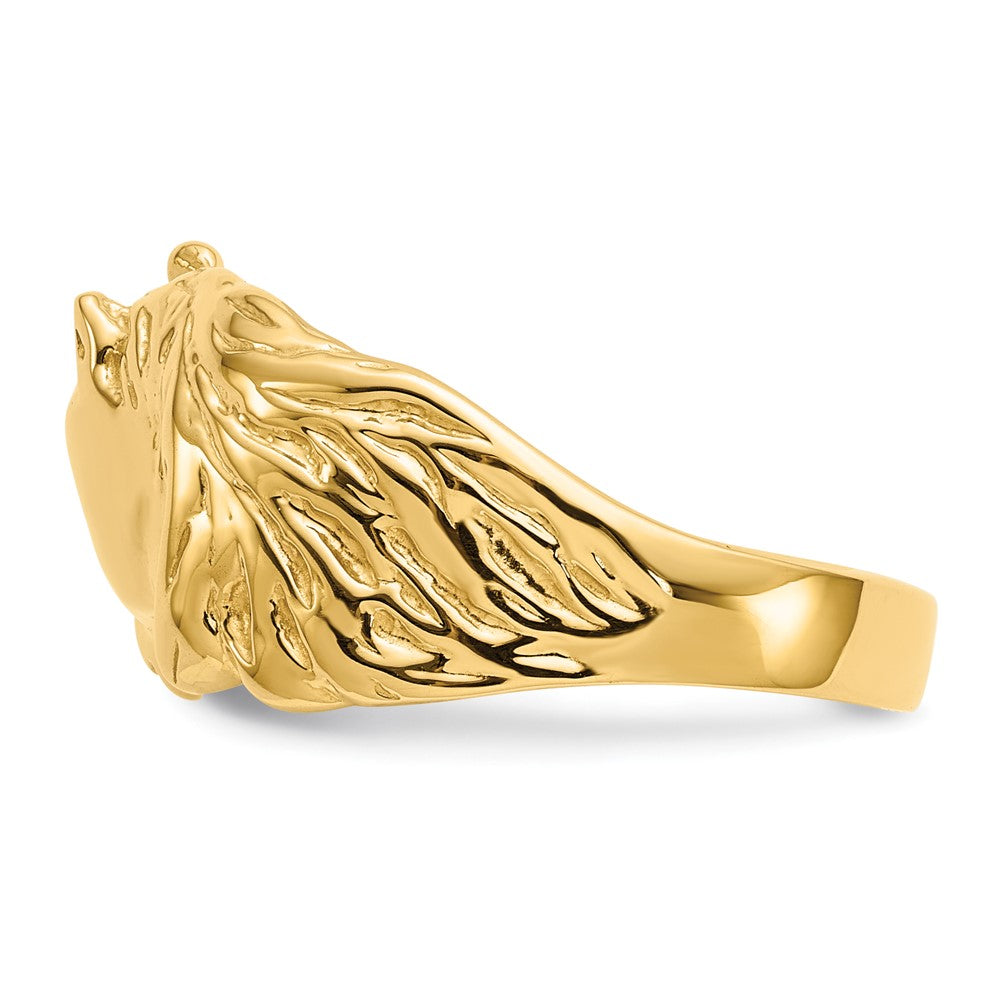 14K Polished Horse Head Ring