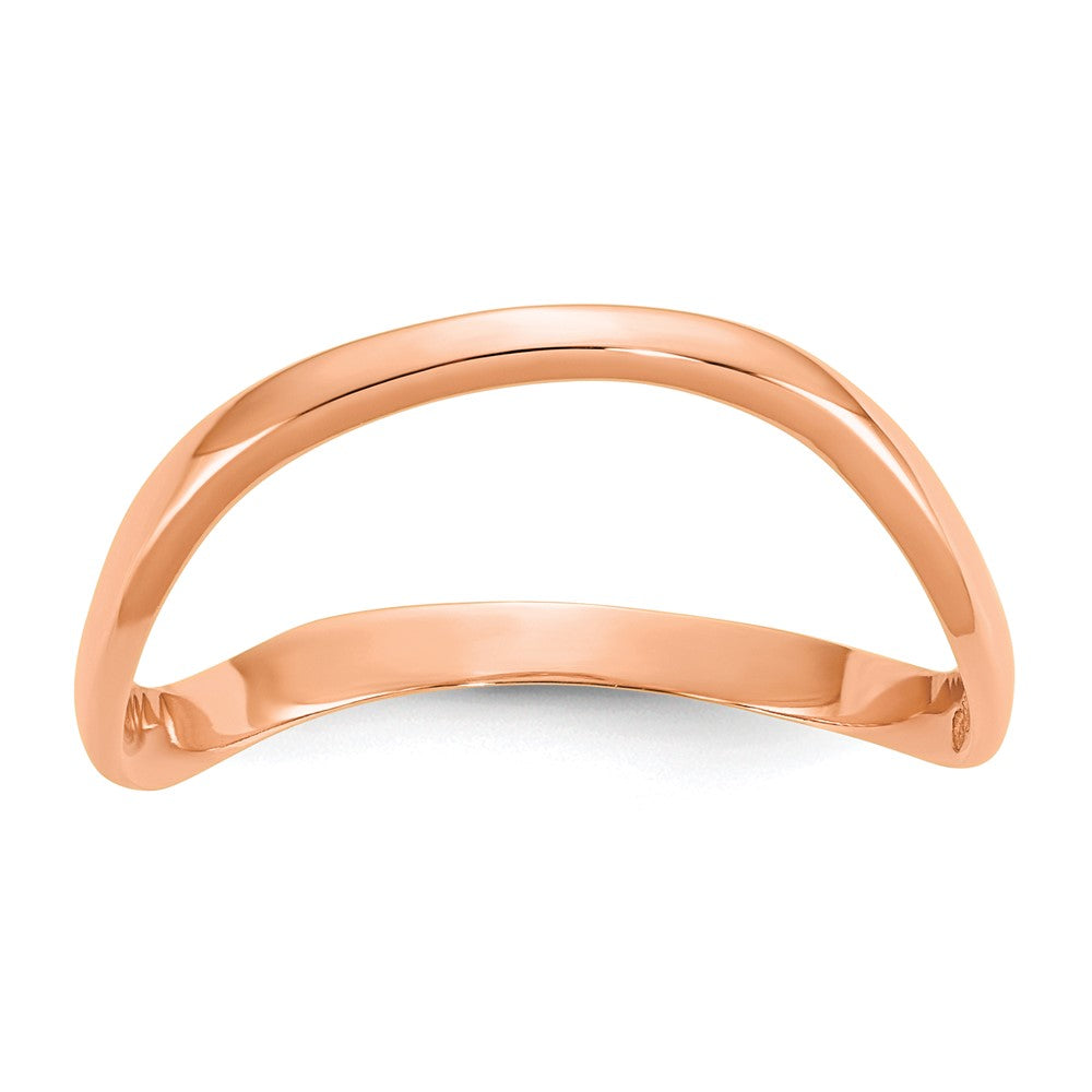 14K Rose Gold Polished Wave Fashion Thumb Ring