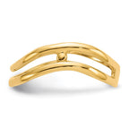 14K Polished Double Wave Fashion Thumb Ring