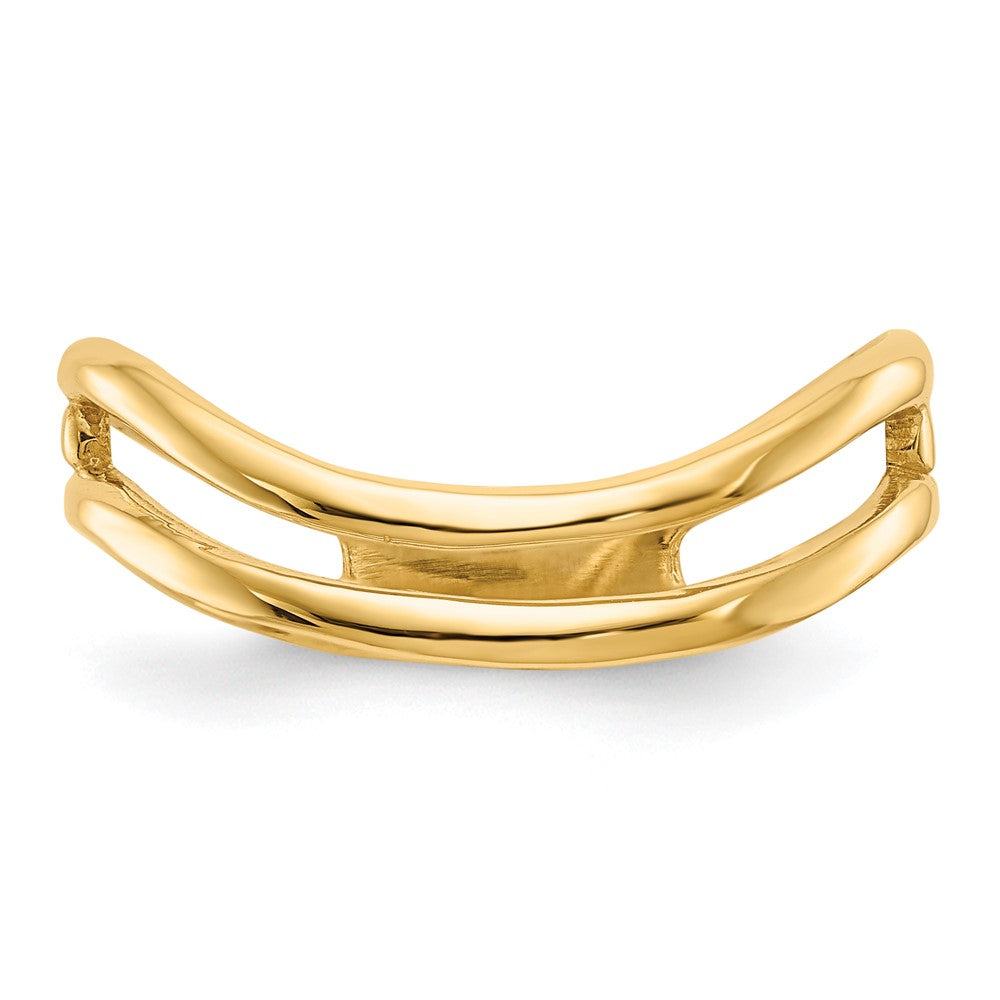 14K Polished Double Wave Fashion Thumb Ring