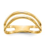 14K Polished Double Wave Fashion Thumb Ring
