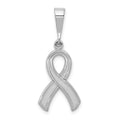 14k White Gold Awareness Ribbon Pendant