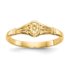 14K Polished Oval Flower Baby / Childs Ring