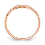 14K Rose Gold Textured Mini Heart Baby / Childs Ring