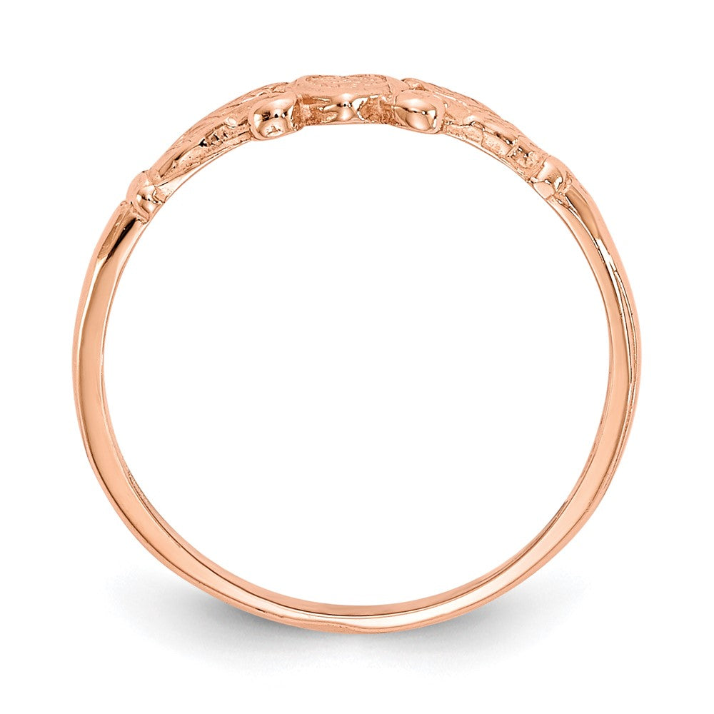 14K Rose Gold Textured Mini Heart Baby / Childs Ring