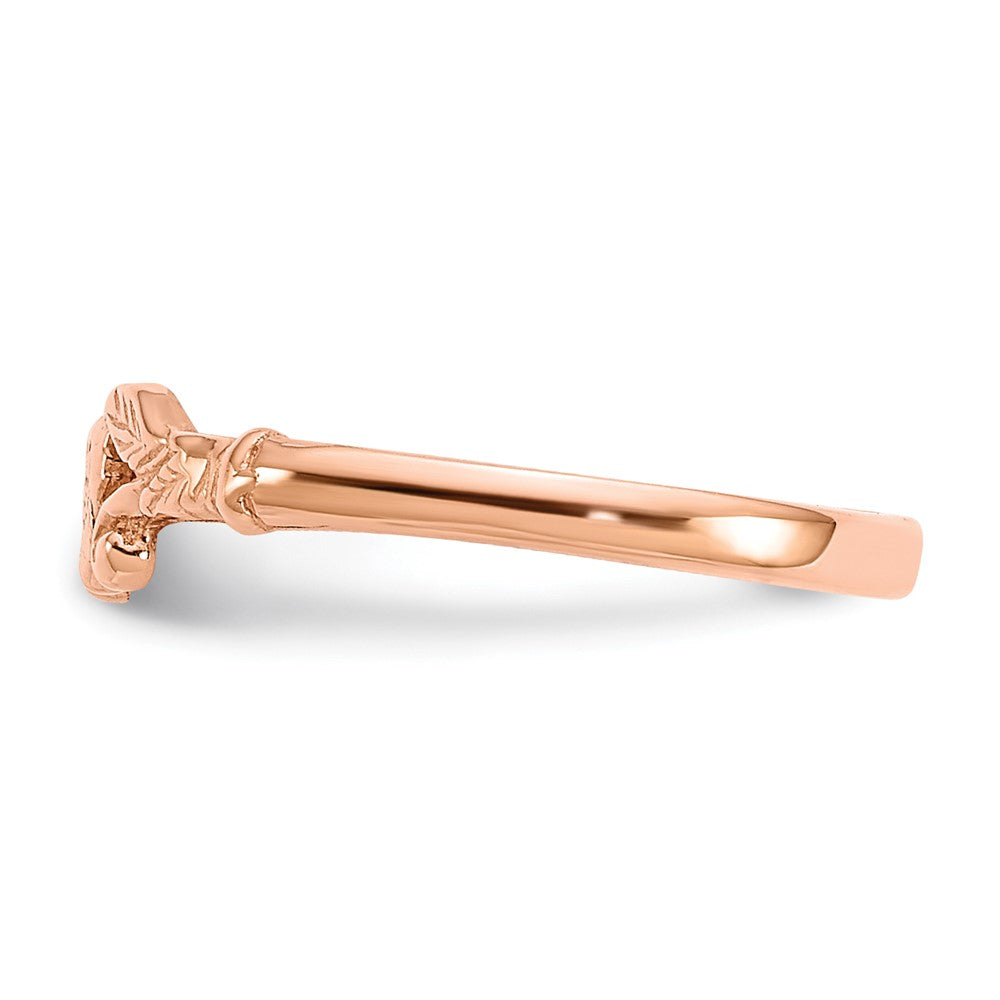 14K Rose Gold Textured Mini Heart Baby / Childs Ring