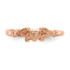 14K Rose Gold Textured Mini Heart Baby / Childs Ring