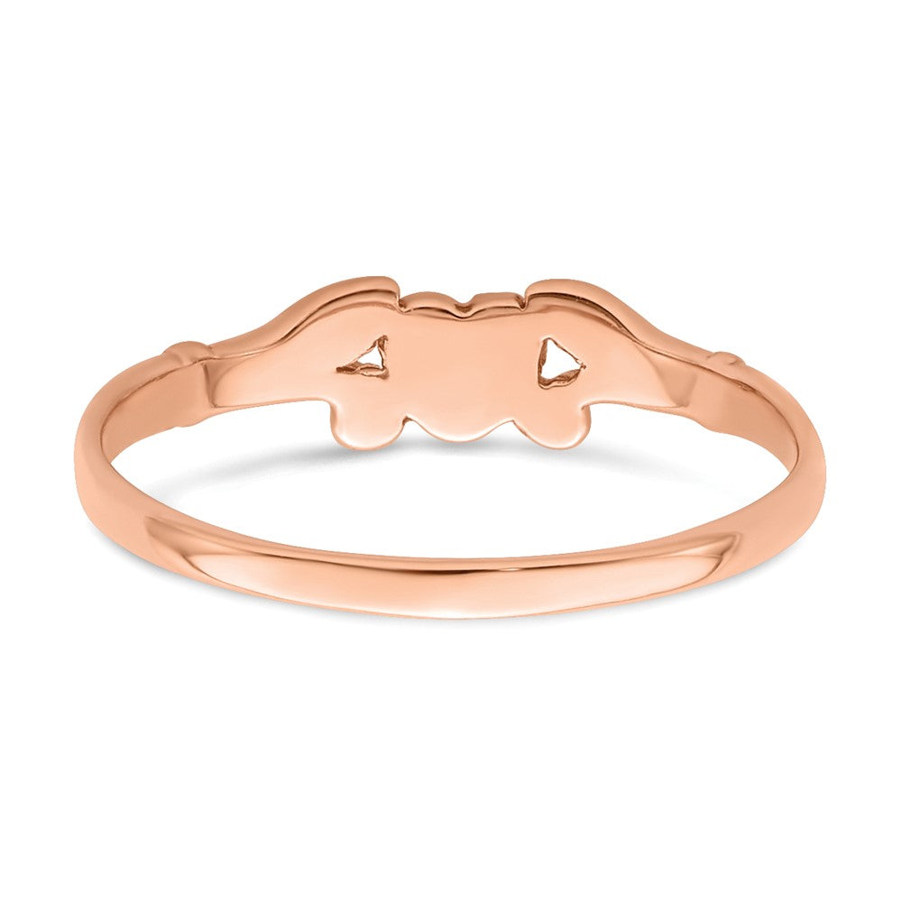 14K Rose Gold Textured Mini Heart Baby / Childs Ring
