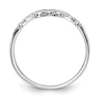 14K White Gold Textured Mini Heart Baby / Childs Ring