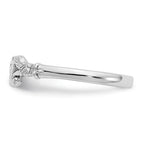 14K White Gold Textured Mini Heart Baby / Childs Ring