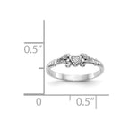 14K White Gold Textured Mini Heart Baby / Childs Ring