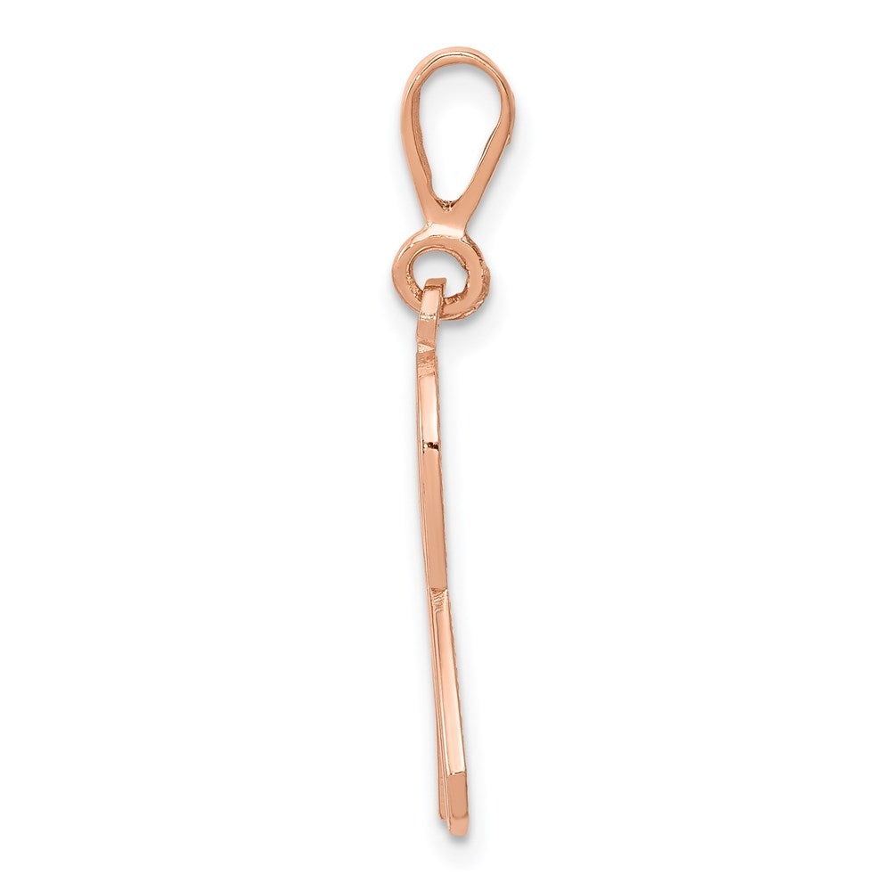 14k Rose Gold Awareness Ribbon Pendant