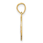 14k Two-tone with White Rhodium CZ 15 in Circle Pendant