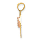 14k Two-tone with White Rhodium Diamond-cut Our Lady of Guadalupe with 15 Pendant
