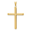 14k Polished Tube Cross Pendant