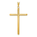 14k Polished Tube Cross Pendant