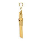 14K Polished with Center Wrap Tube Cross Pendant