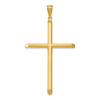 14k Large Polished Tube Cross Pendant