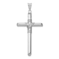 14K White Gold with Center Wrap Tube Cross Pendant
