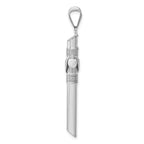 14K White Gold with Center Wrap Tube Cross Pendant