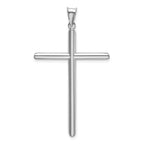 14k White Gold Polished Tube Cross Pendant