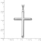 14k White Gold Polished Tube Cross Pendant