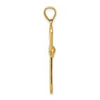 14k Polished Rounded Cross with -X- Center Pendant