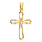 14k Polished Rounded Cross with -X- Center Pendant