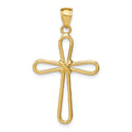 14k Polished Rounded Cross with -X- Center Pendant