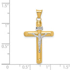 14k Two-Tone Polished Crucifix Pendant