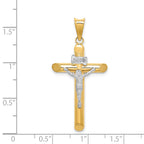 14k Two-Tone Polished Crucifix Pendant